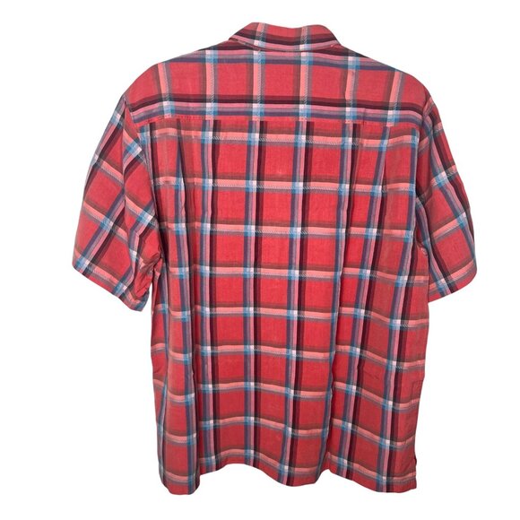Tommy Bahama Men's Red Plaid Short-Sleeve Button-Up Shirt XL - Picture 2 of 16